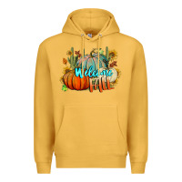 Mustard Welcome Fall Pumpkins Premium Hoodie - BundleAndBundleShop
