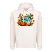 Pale Pink Welcome Fall Pumpkins Premium Hoodie - BundleAndBundleShop
