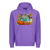 Purple Welcome Fall Pumpkins Premium Hoodie - BundleAndBundleShop