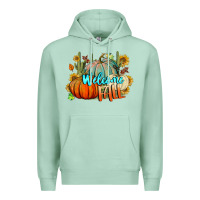 Seafoam Welcome Fall Pumpkins Premium Hoodie - BundleAndBundleShop