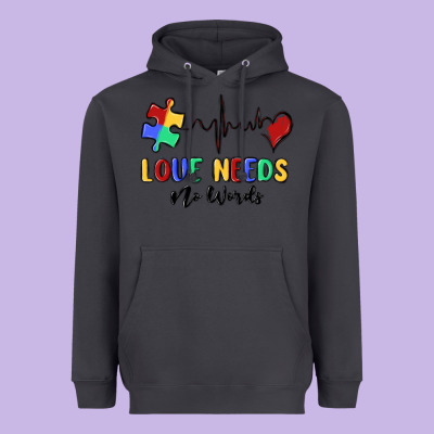 Love Needs No Words Heavyweight Hoodie Designed By Maliassmallbusiness