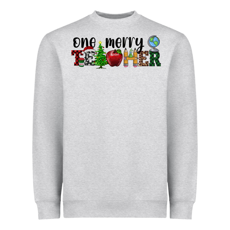 One Merry Teacher Heavyweight Sweatshirt by RanaPortraitStore | Teevron