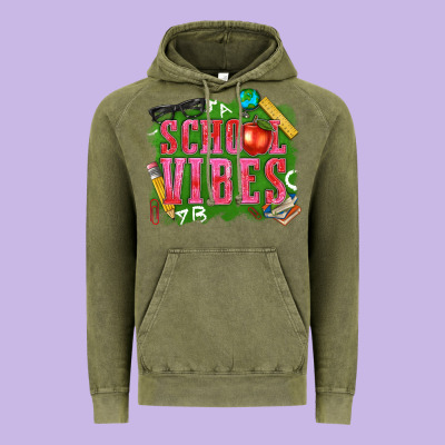 School Vibes Vintage Hoodie Designed By Texasbilliewilder