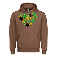 Chestnut lucky heart shaped clover Zipper Hoodie - AdoDesignShop