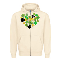 Sandshell lucky heart shaped clover Zipper Hoodie - AdoDesignShop