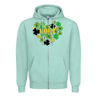 Lucky Heart Shaped Clover Zipper Hoodie | Teevron