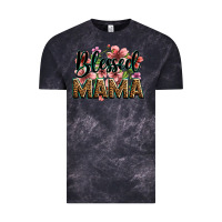 Cloud Black flowers blessed mama Vintage Tee - Zillion Design Studio