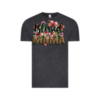 Vintage Black flowers blessed mama Vintage Tee - Zillion Design Studio