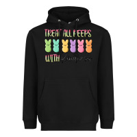 Black treat all peeps with kindness Heavyweight Hoodie - MaliasSmallBusiness