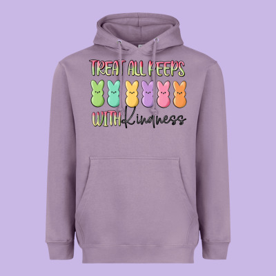 Treat All Peeps With Kindness Heavyweight Hoodie Designed By Maliassmallbusiness