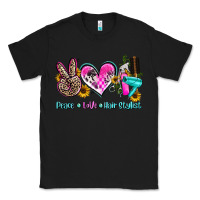 Black peace love hair stylist Classic Tee - AdoDesignShop