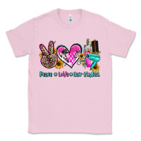 Bubblegum Pink peace love hair stylist Classic Tee - AdoDesignShop