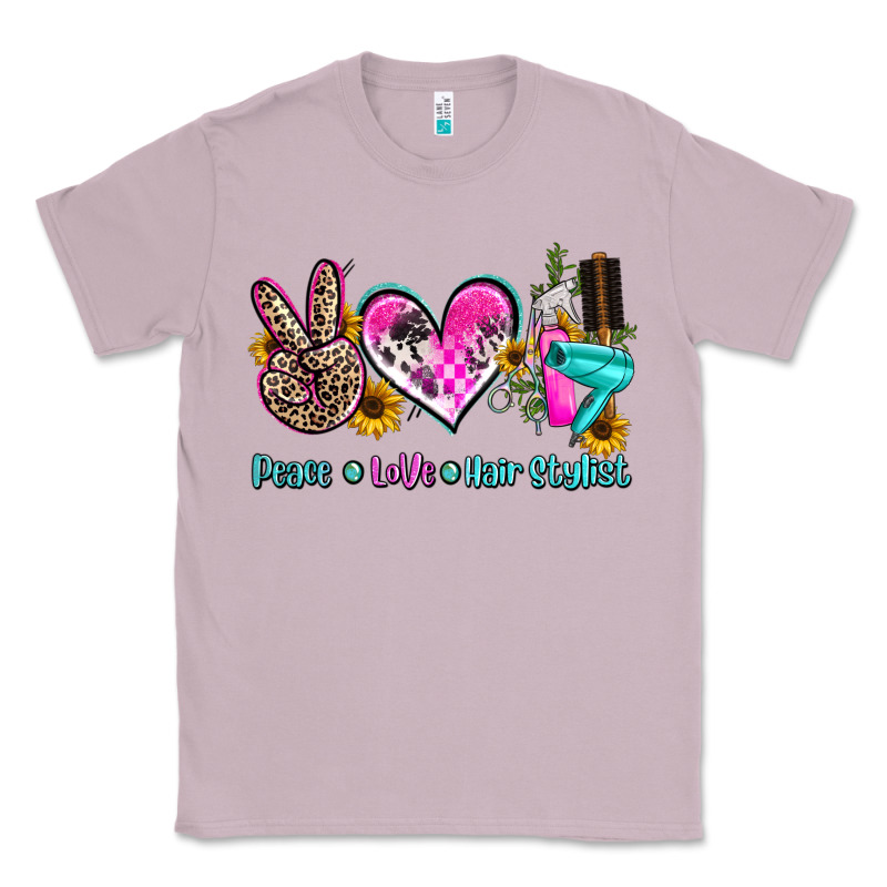 Peace Love Hair Stylist Classic Tee by AdoDesignShop | Teevron