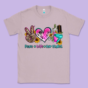 Peace Love Hair Stylist Classic Tee Designed By Adodesignshop