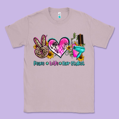 Peace Love Hair Stylist Classic Tee Designed By Adodesignshop