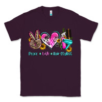 Plum peace love hair stylist Classic Tee - AdoDesignShop