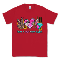 Red peace love hair stylist Classic Tee - AdoDesignShop
