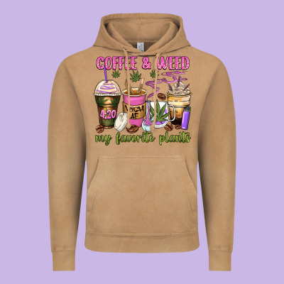 Coffee And Weed My Favorite Plants Vintage Hoodie Designed By Zillion Design Studio