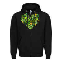 Black heart shaped clover Zipper Hoodie - AdoDesignShop