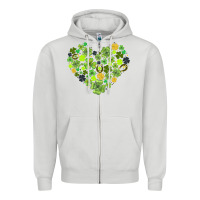 Dove Grey heart shaped clover Zipper Hoodie - AdoDesignShop