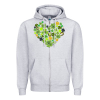 Heather Grey heart shaped clover Zipper Hoodie - AdoDesignShop