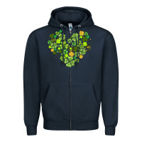 Navy heart shaped clover Zipper Hoodie - AdoDesignShop