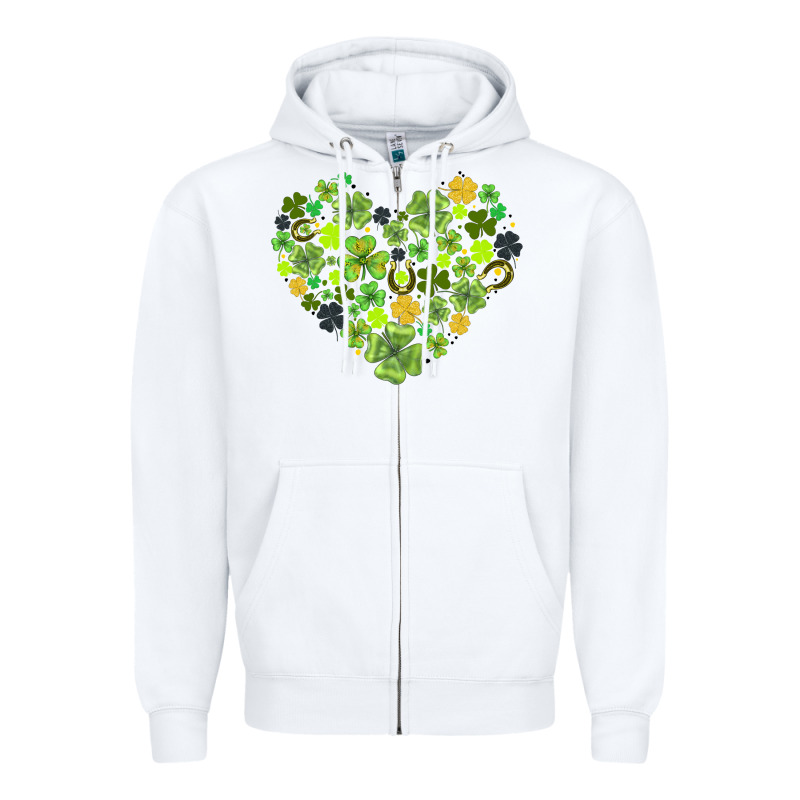 Heart Shaped Clover Zipper Hoodie by AdoDesignShop | Teevron