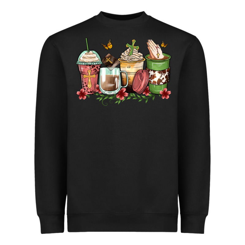 Faith Coffee Cups Heavyweight Sweatshirt by Zillion Design Studio | Teevron