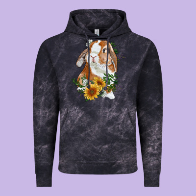 Bunny With Sunflowers Vintage Hoodie Designed By Ranaportraitstore