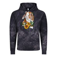 Cloud Black bunny with sunflowers Vintage Hoodie - RanaPortraitStore