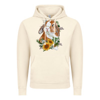Vintage Artic bunny with sunflowers Vintage Hoodie - RanaPortraitStore