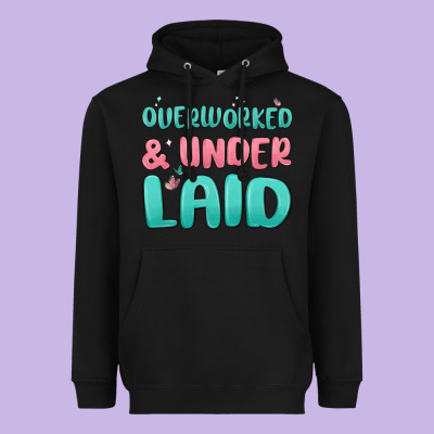 Overworked Underlaid Heavyweight Hoodie Designed By Maliassmallbusiness