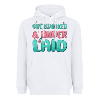 White overworked underlaid Heavyweight Hoodie - MaliasSmallBusiness