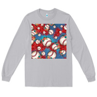 Moon Dust baseball paisley and jean pattern, baseball seamless pattern Long Sleeve Tee - JahusDesignShop