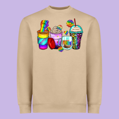Pride Coffee Cups Heavyweight Sweatshirt Designed By Zillion Design Studio