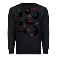 Black valentine cat Premium Sweatshirt - MaliasSmallBusiness