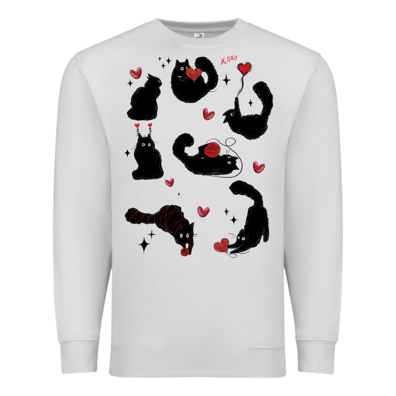 Valentine Cat Premium Sweatshirt by MaliasSmallBusiness | Teevron