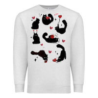 Oatmeal Heather valentine cat Premium Sweatshirt - MaliasSmallBusiness