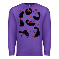 Purple valentine cat Premium Sweatshirt - MaliasSmallBusiness