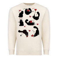 Sandshell valentine cat Premium Sweatshirt - MaliasSmallBusiness