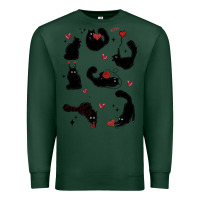 Sports Green valentine cat Premium Sweatshirt - MaliasSmallBusiness