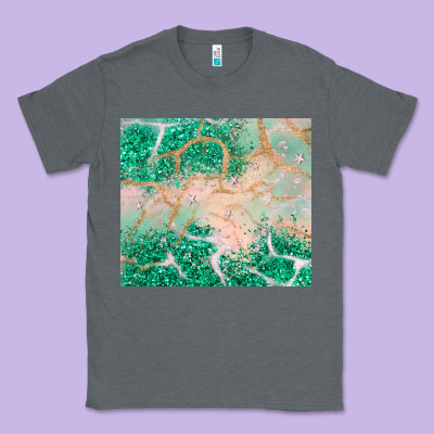 Green Glitter Classic Tee Designed By Jahusdesignshop