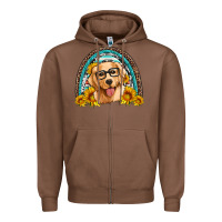 Chestnut golden retriever rainbow Zipper Hoodie - Artiststas