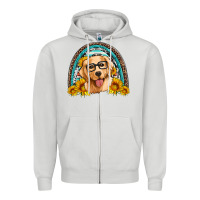 Dove Grey golden retriever rainbow Zipper Hoodie - Artiststas