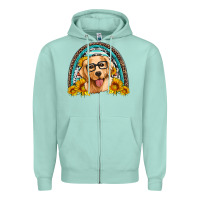 Seafoam golden retriever rainbow Zipper Hoodie - Artiststas