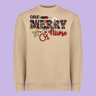 One Merry Nurse Western Heavyweight Sweatshirt Designed By Ranaportraitstore