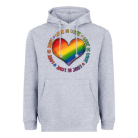 Heather Grey love is love Heavyweight Hoodie - MaliasSmallBusiness