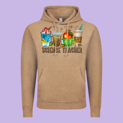 Science Teacher Coffee Cups Vintage Hoodie Designed By Texasbilliewilder