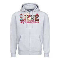 Heather Grey love poodles Zipper Hoodie - Artiststas