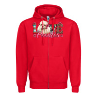 Red love poodles Zipper Hoodie - Artiststas